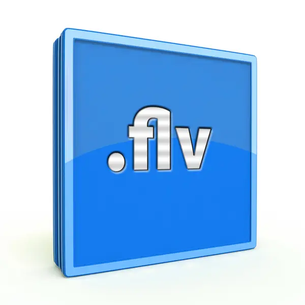 Flv quadratisches Symbol auf weißem Hintergrund — Stockfoto