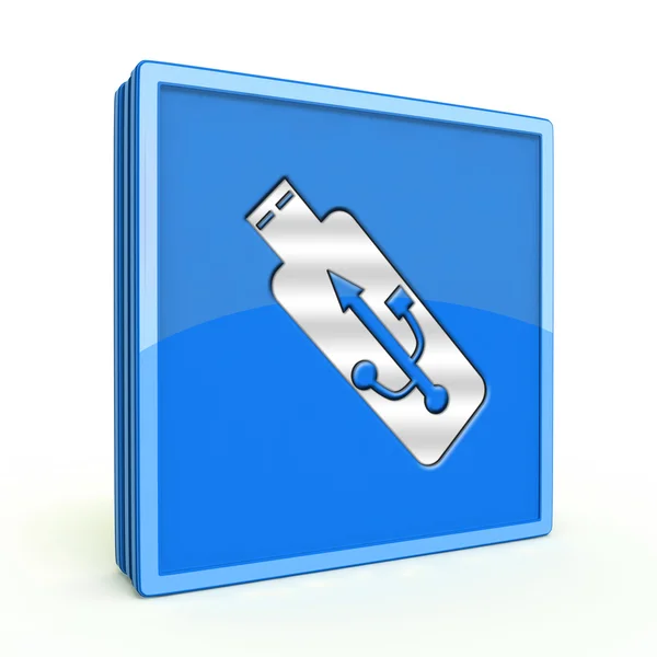 Usb square icon on white background — Stock Photo, Image