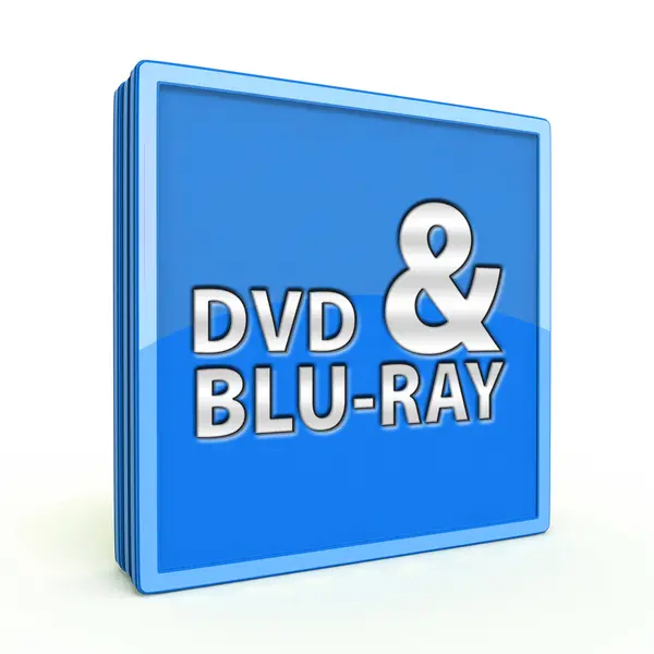 DVD en bluray vierkante pictogram op witte achtergrond — Stockfoto