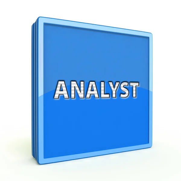Icona quadrata analista su sfondo bianco — Foto Stock