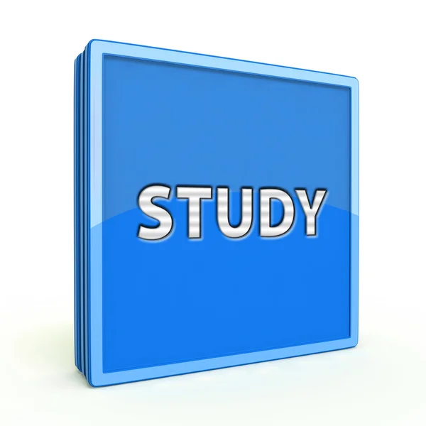 Study square icon on white background — Stock Photo, Image