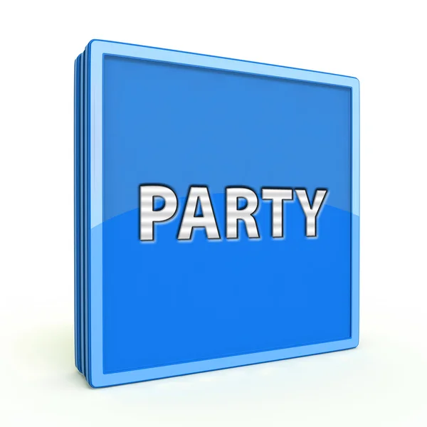 Ícone quadrado da festa no fundo branco — Fotografia de Stock