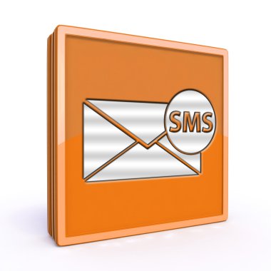 SMS simgesi beyaz arka plan üzerinde kare