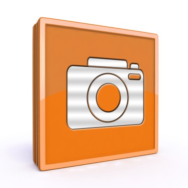 Beyaz arka plan üzerinde fotoğraf kare simgesi