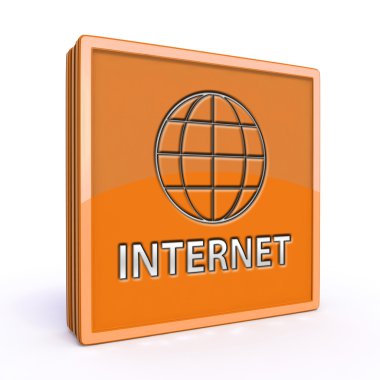 Beyaz arka plan üzerinde inernet kare simgesi