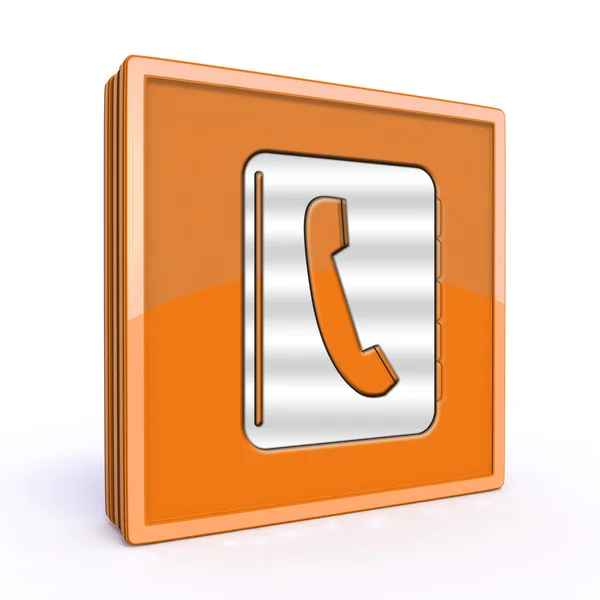 Książka telefoniczna ikona kwadrat na białym tle — Zdjęcie stockowe
