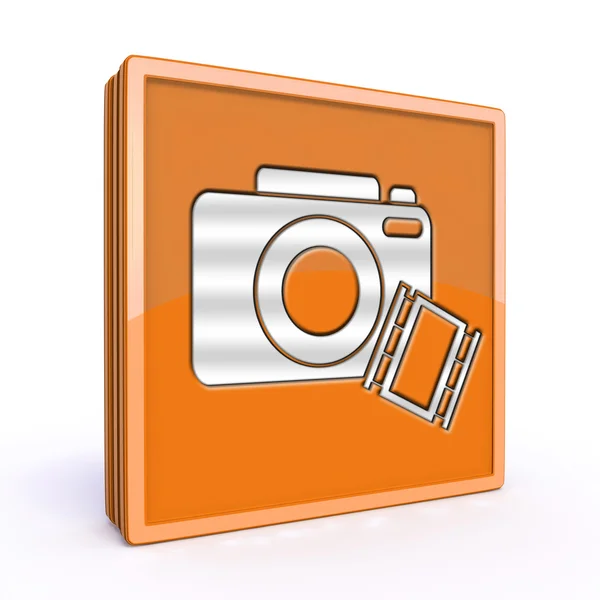 Camera vierkante pictogram op witte achtergrond — Stockfoto