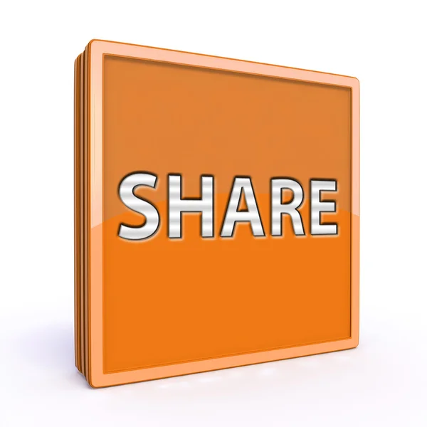 Compartilhar ícone quadrado no fundo branco — Fotografia de Stock