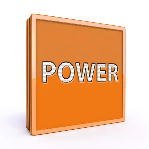 Icona del quadrato di potenza su sfondo bianco — Foto Stock