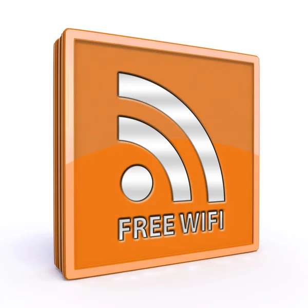 Ücretsiz Wi-Fi kare simgesi beyaz arka plan üzerinde — Stok fotoğraf
