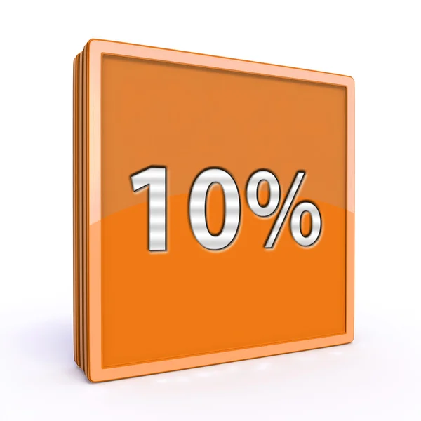 Zehn Prozent quadratisches Symbol auf weißem Hintergrund — Stockfoto
