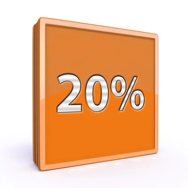 Zwanzig Prozent quadratisches Symbol auf weißem Hintergrund — Stockfoto