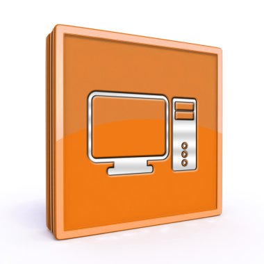 Beyaz arka plan üzerinde bilgisayar kare simgesi