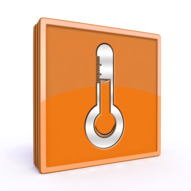 Beyaz arka plan üzerinde sıcaklık kare simgesi