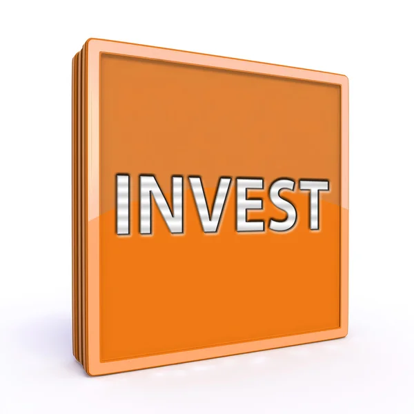 Invest square icon on white background — Stock Photo, Image