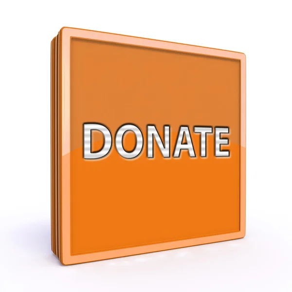 Donate square icon on white background — Stock Photo, Image