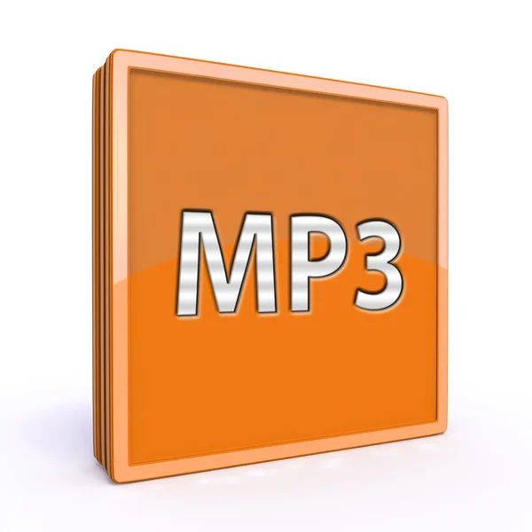 MP3 ikona kwadrat na białym tle — Zdjęcie stockowe