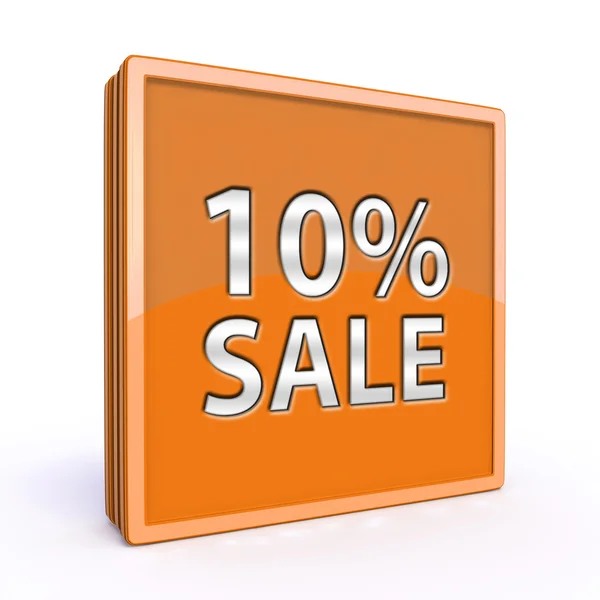 Sale ten percent square icon on white background — Stock Photo, Image