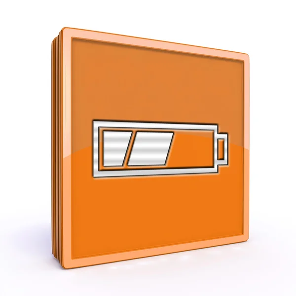 Battery square icon on white background — Stock Photo, Image