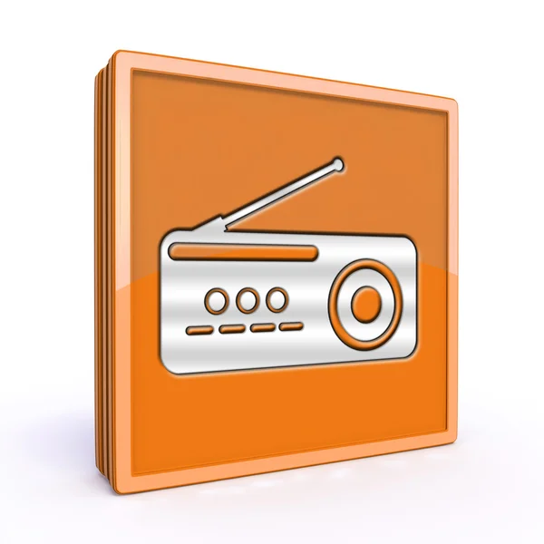 Radio square icon auf weißem Hintergrund — Stockfoto