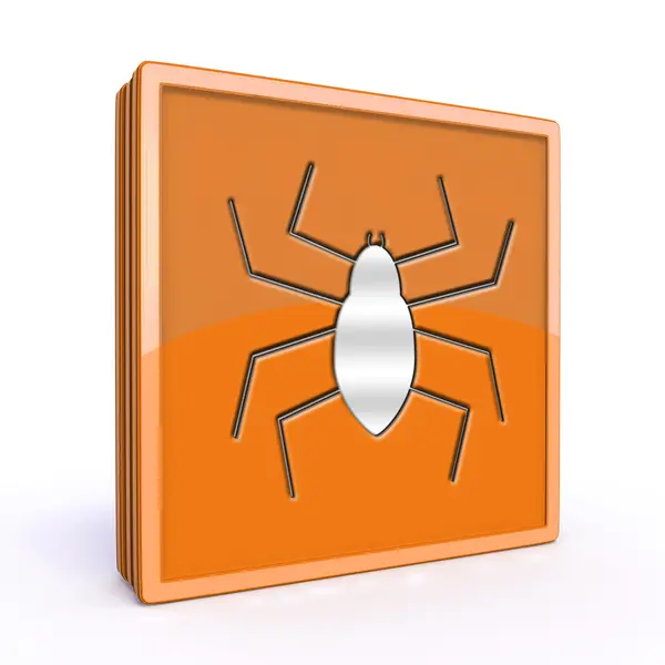 Spinne quadratisches Symbol auf weißem Hintergrund — Stockfoto