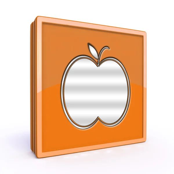 Icône carré pomme sur fond blanc — Photo
