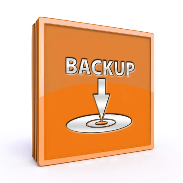 Backup quadratischen Symbol auf weißem Hintergrund — Stockfoto