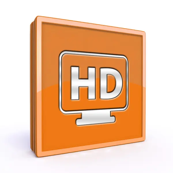 HD firkantet ikon på hvid baggrund - Stock-foto