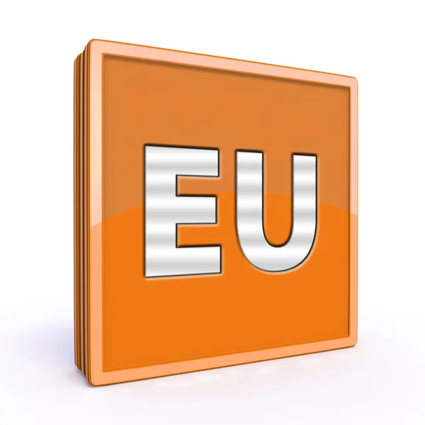 Icône carrée de l'UE sur fond blanc — Photo