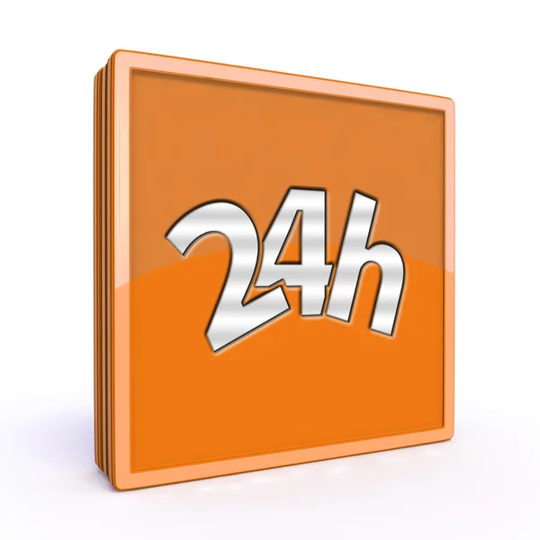 24 hours square icon on white background — Stock Photo, Image