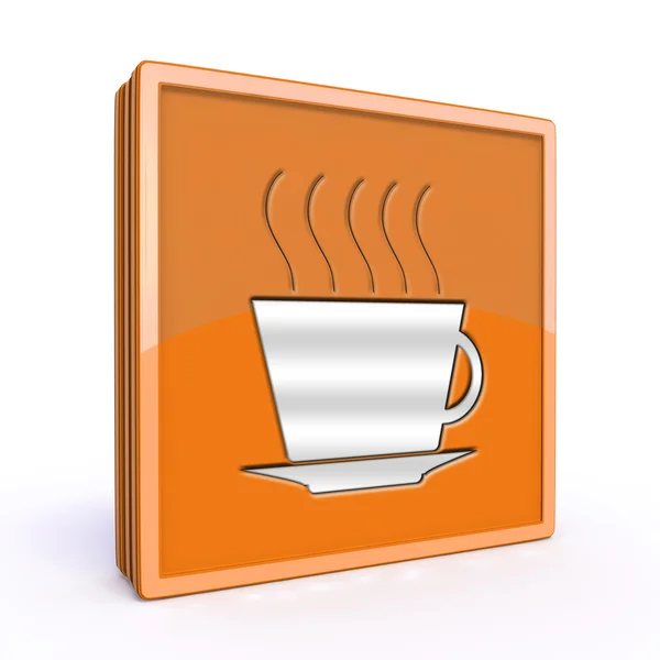 Kaffee-Quadrat-Symbol auf weißem Hintergrund — Stockfoto