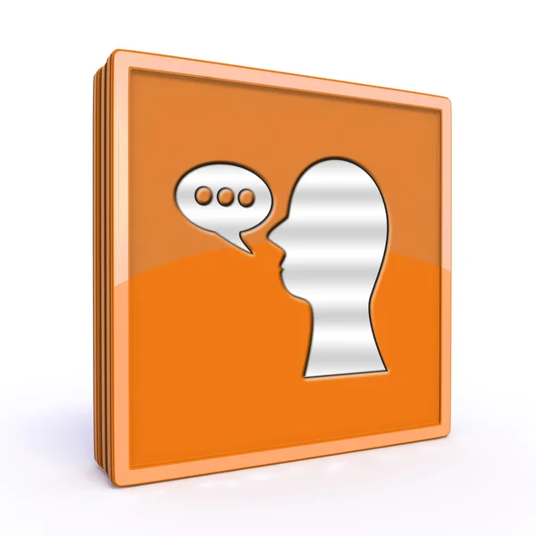 Talk square icon on white background — Stock Photo, Image