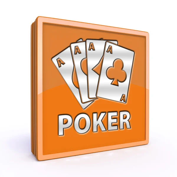 Beyaz arka plan üzerinde Poker kare simgesi — Stok fotoğraf