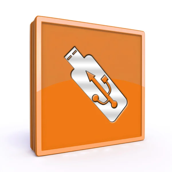 USB négyzet alakú ikon a fehér háttér — Stock Fotó