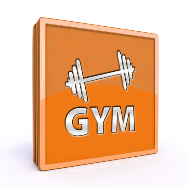 Gym vierkante pictogram op witte achtergrond — Stockfoto