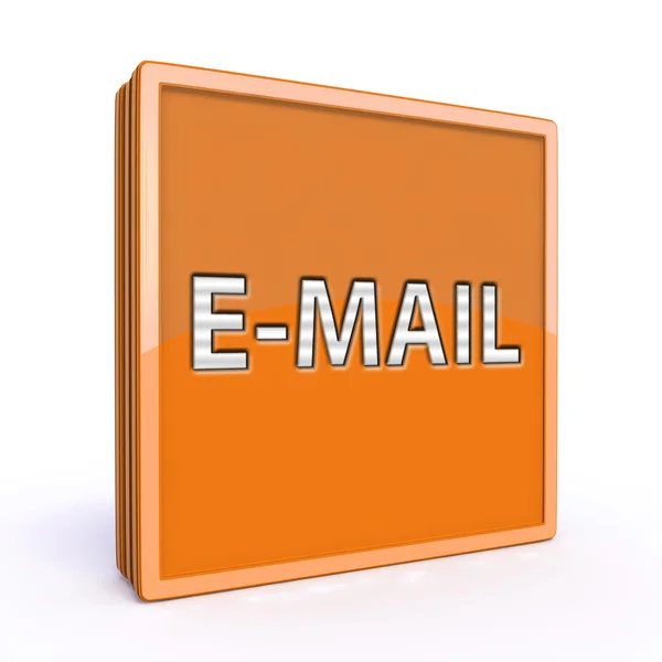 E-mail square icon on white background — Stock Photo, Image