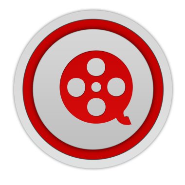 beyaz zemin üzerinde film dairesel simgesi
