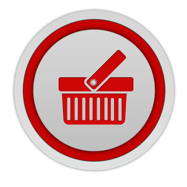 Shopping cart circular icon on white background — Stock Photo, Image