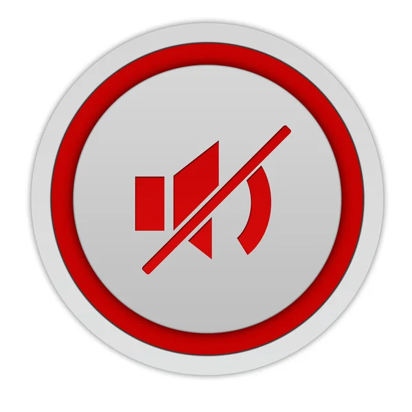 Mute circular icon on white background — Stock Photo, Image