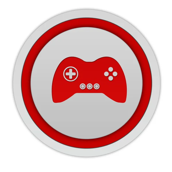 Ícone circular jogo no fundo branco — Fotografia de Stock