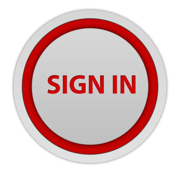 Sign in circular icon on white background — Stock Photo, Image