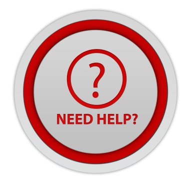 beyaz zemin üzerinde dairesel simgesi yardım