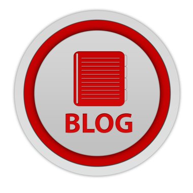Beyaz arka plan üzerinde blog dairesel simgesi