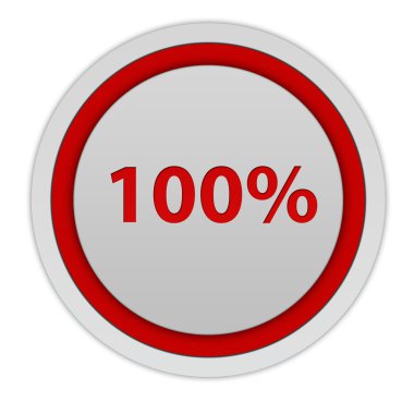 Yüz beyaz arka plan üzerinde yüzde dairesel simgesi