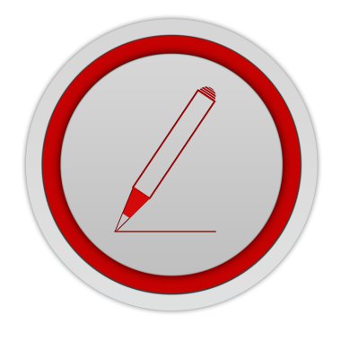 Beyaz zemin üzerine kalem dairesel simgesi