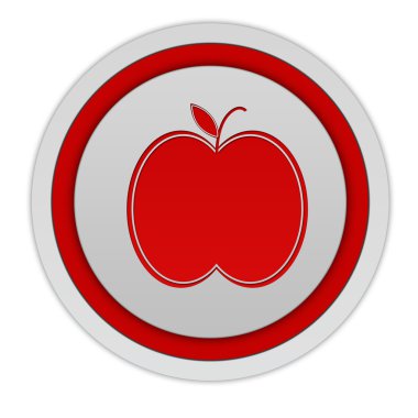 Beyaz arka plan üzerinde elma dairesel simgesi