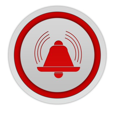 Alarm dairesel simgesi beyaz zemin üzerine