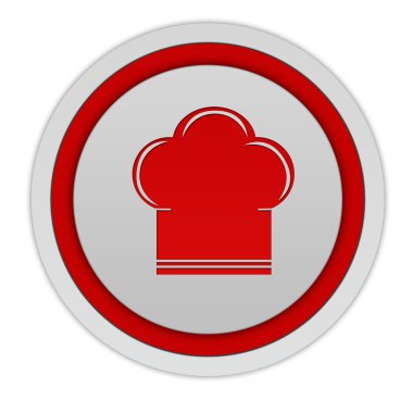 Şef dairesel simgesi beyaz arka plan üzerinde