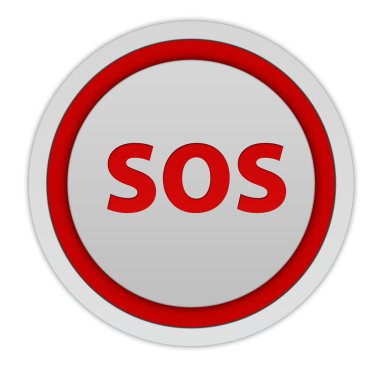 Beyaz zemin üzerine sos dairesel simgesi