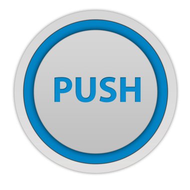 beyaz zemin üzerinde itme dairesel simgesi